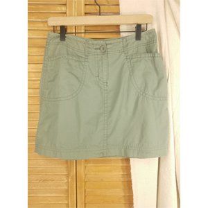 Faded Glory 100% cotton Khaki Natural Green Mini Skirt